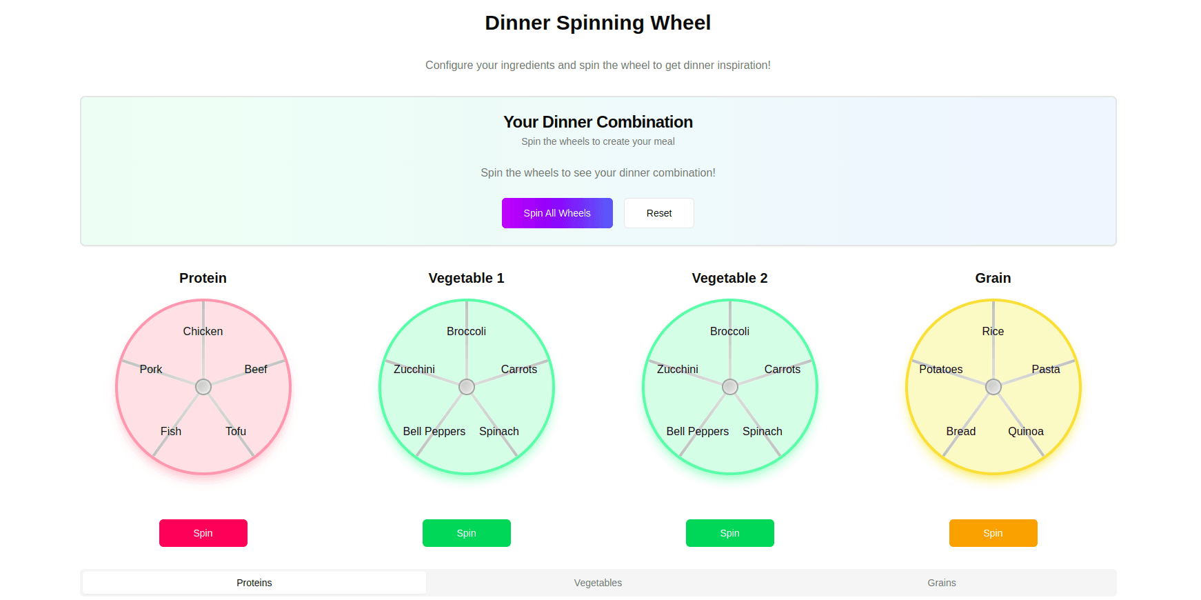 Dinner Spinning Wheel