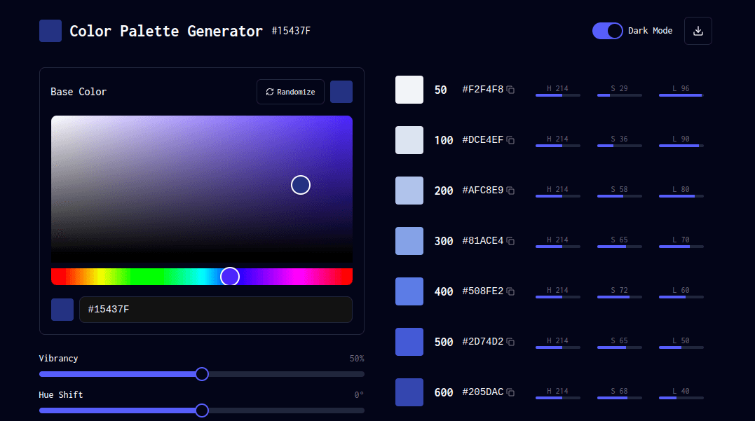 Color palette generator